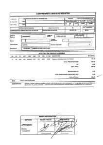 COMPRO`BANTE umco DE REGISTRO