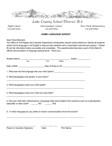 home language survey - Lake County School District