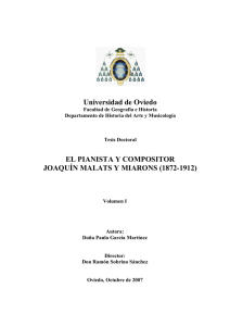 Universidad de Oviedo EL PIANISTA Y COMPOSITOR JOAQUÍN