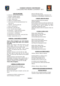 LETRA CANCIONES PRIMERA COMUNION 2013 V2
