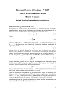 Álgebra tensorial y cinemática