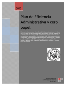 Plan de Eficiencia Administrativa y cero papel.