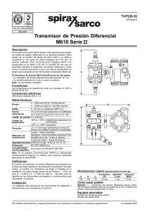 Transmisor de Presión Diferencial M610 Serie II