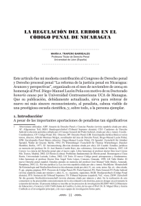 La regulación del error en el Código Penal de Nicaragua