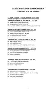 LISTADO DE JUECES DE PRIMERA INSTANCIA SAN SALVADOR