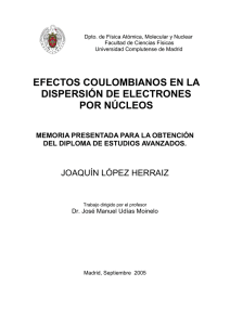 efectos coulombianos en la dispersión de electrones por núcleos