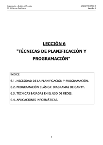 LECCIÓN 6 "TÉCNICAS DE PLANIFICACIÓN Y PROGRAMACIÓN"