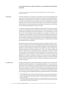 Evolución reciente del crédito comercial de las