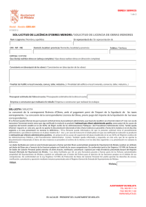 sol·licitud de llicència d`obres menors / solicitud de licencia de obras