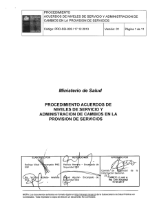 Procedimiento acuerdos de niveles de servicio y administración de