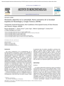 Neumonıa adquirida en la comunidad. Nueva normativa de la