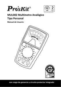 MUL002 Multímetro Analógico Tipo Personal