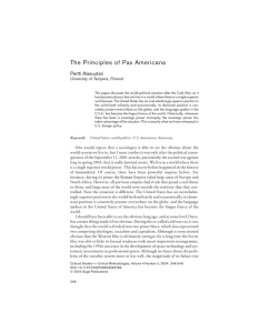 The Principles of Pax Americana