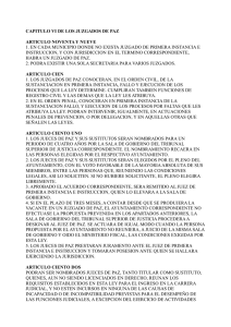 CAPITULO VI DE LOS JUZGADOS DE PAZ ARTICULO NOVENTA Y
