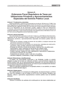 Ordenanza Fiscal Reguladora de Tasas por Utilizaciones Privativas