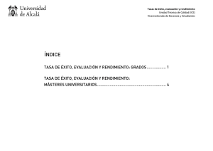 Tasas de éxito y evaluación