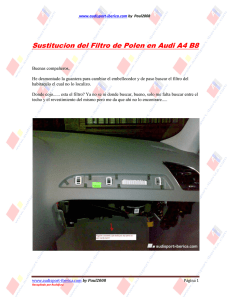 Sustitucion del Filtro de Polen en Audi A4 B8