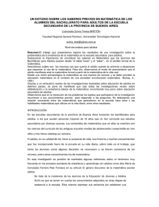 un estudio sobre los saberes previos en matem&aacute;tica de los alumnos
