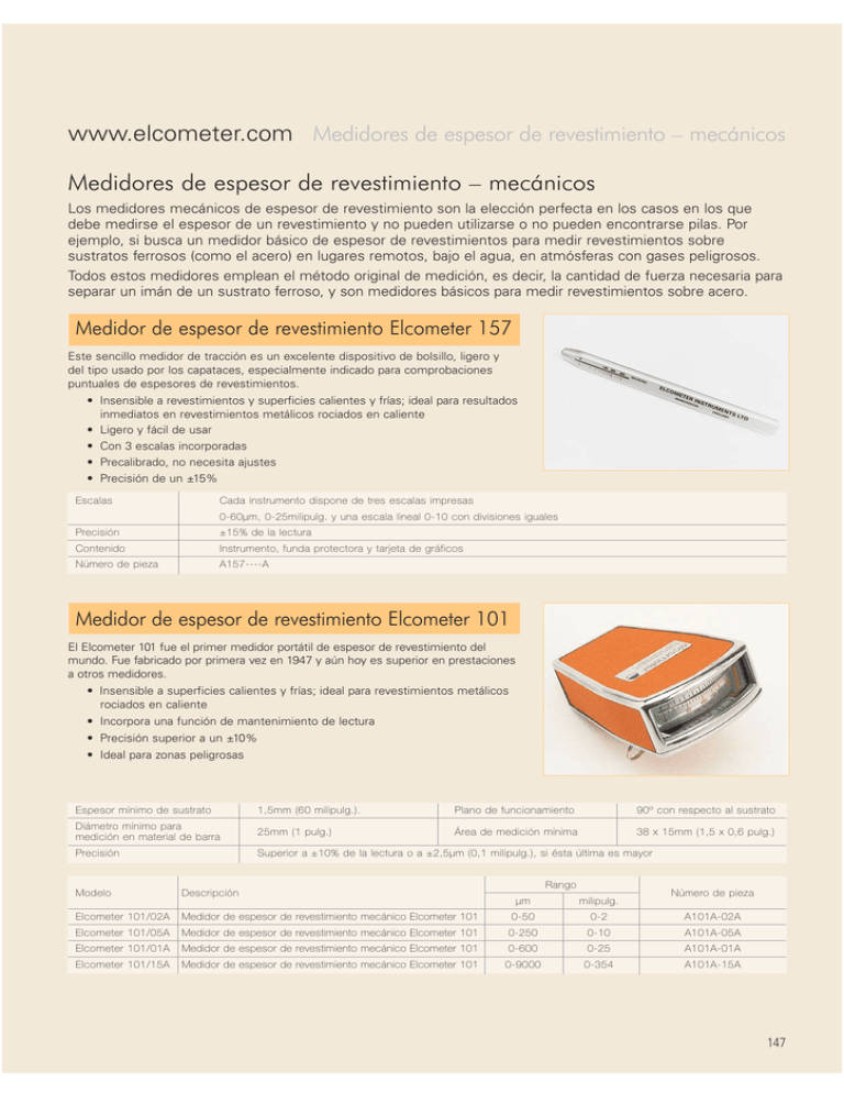 Medidores De Espesor Mecanicos Y Destructivos