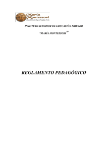 reglamento pedagógico - Instituto Superior "María Montessori"