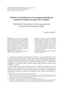 Umbrales de transparencia en la imagen producida por artefactos