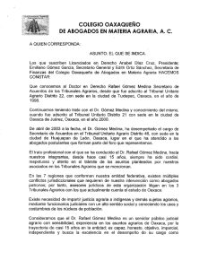 colegio oaxaqueño de abogados en materia agraria, ac