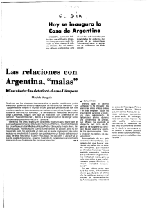 Las relaciones con Argentina, "malas"
