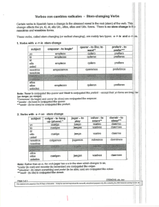 Key Stem Changing Verb Packet