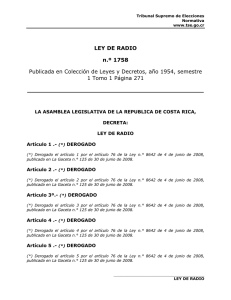 LEY DE RADIO n.º 1758 Publicada en Colección de Leyes y