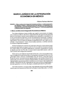 MARCO JURÍQICO DE LA INTEGRACIÓN ECONOMICA EN MEXICO