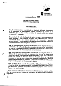 Page 1 ." r" Ministerio del Ambiente RESOLUCIÓN No. 3 3 7