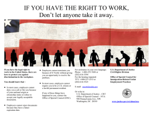 IF YOU HAVE THE RIGHT TO WORK, Don`t let anyone