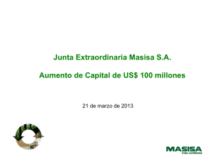 Junta Extraordinaria Masisa S.A. Aumento de Capital de US$ 100