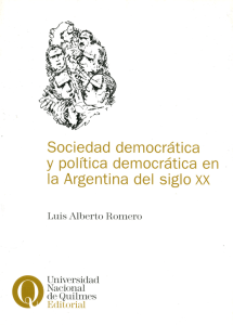 Sociedad democrática y política democrática en la Argentina del