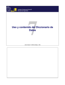 Uso y contenido del Diccionario de Datos