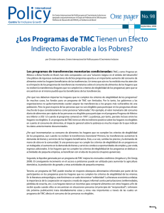 ¿Los Programas de TMC Tienen un Efecto Indirecto Favorable a los