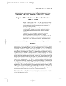 ESTRUCTURA MOLECULAR Y ANTIGÉNICA DE LA VACUNA