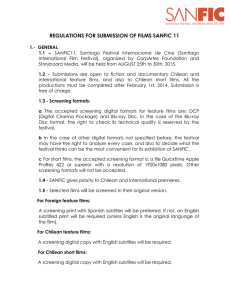 REGULATIONS FOR SUBMISSION OF FILMS SANFIC 11