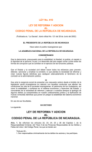 ley de reforma y adicion al codigo penal de la