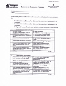 Ejercicio de evaluación personal