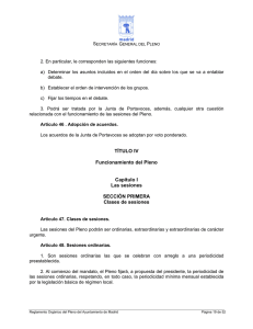 Reglamento Orgánico del Pleno: artículos 47 a 51, Sesiones PDF
