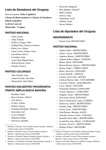 Lista de Senadores del Uruguay Lista de diputados del Uruguay