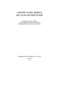Page 1 CERTIFICACION MEDICA DE CAUSA DE DEFUNCION