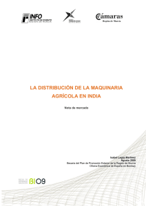 la distribución de la maquinaria agrícola en india