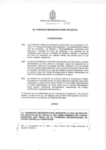 ORDM-116 - COMISION METROPOLITANA DE LUCHA CONTRA