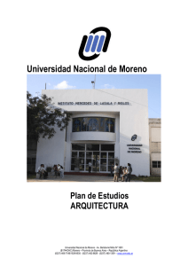 PLAN DE ESTUDIOS DE LA CARRERA ARQUITECTURA Y