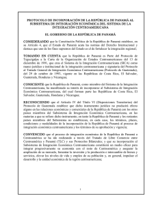 Protocolo de adhesión de Panamá al SICA texto del protocolo