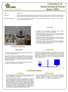 Patrón Nacional de Presión (hasta 7 MPa)