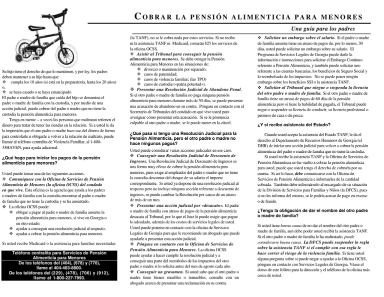 Cobrar La Pensi n Alimenticia Para Menores