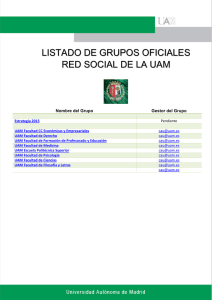 LISTADO DE GRUPOS OFICIALES RED SOCIAL DE LA UAM